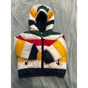 Classic Hudson's Bay Stripe Puffer Coat‎ Size 0-6
